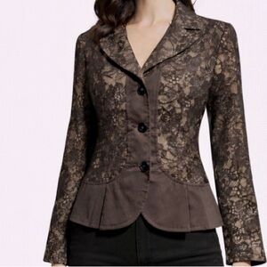 Teenflo Peplum lace Blazer office attire